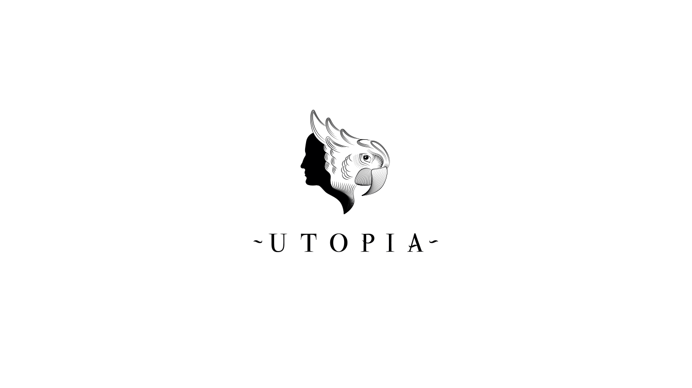 Logotype and brand identity of new stylish coffee-shop in Odessa — Utopia
