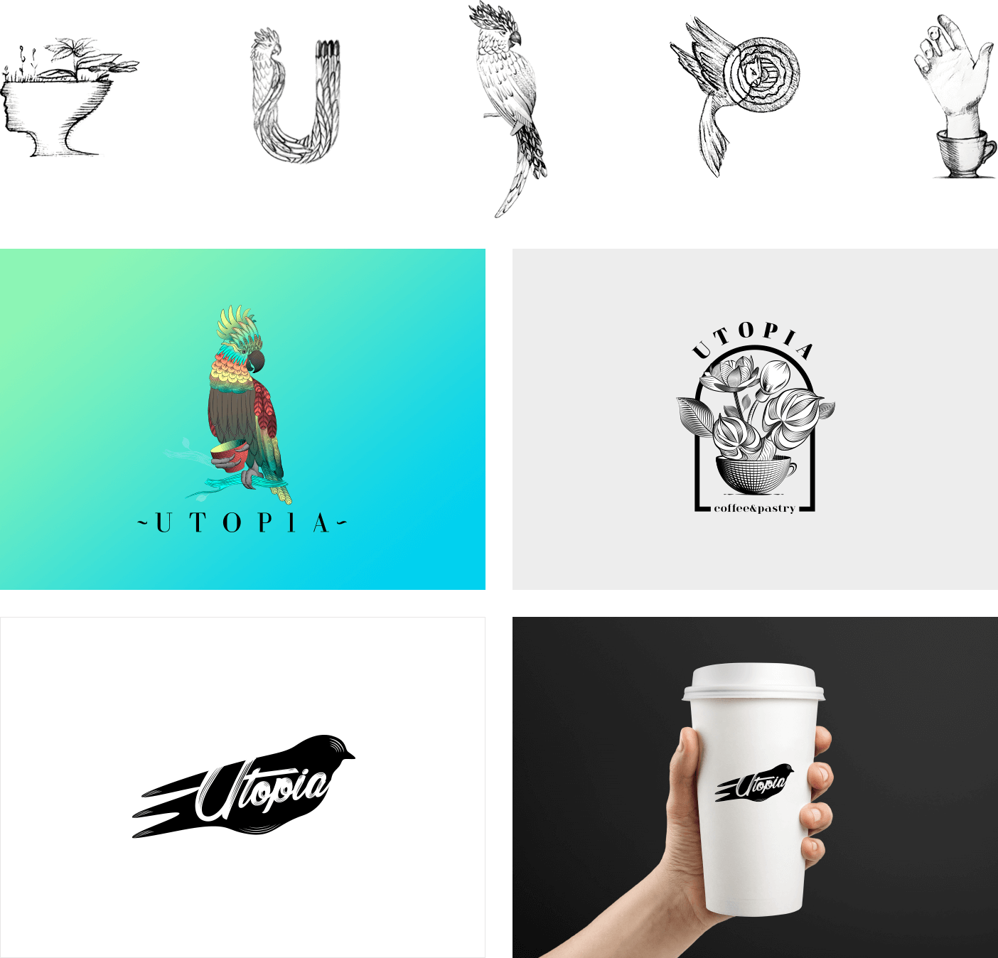 Logotype and brand identity of new stylish coffee-shop in Odessa