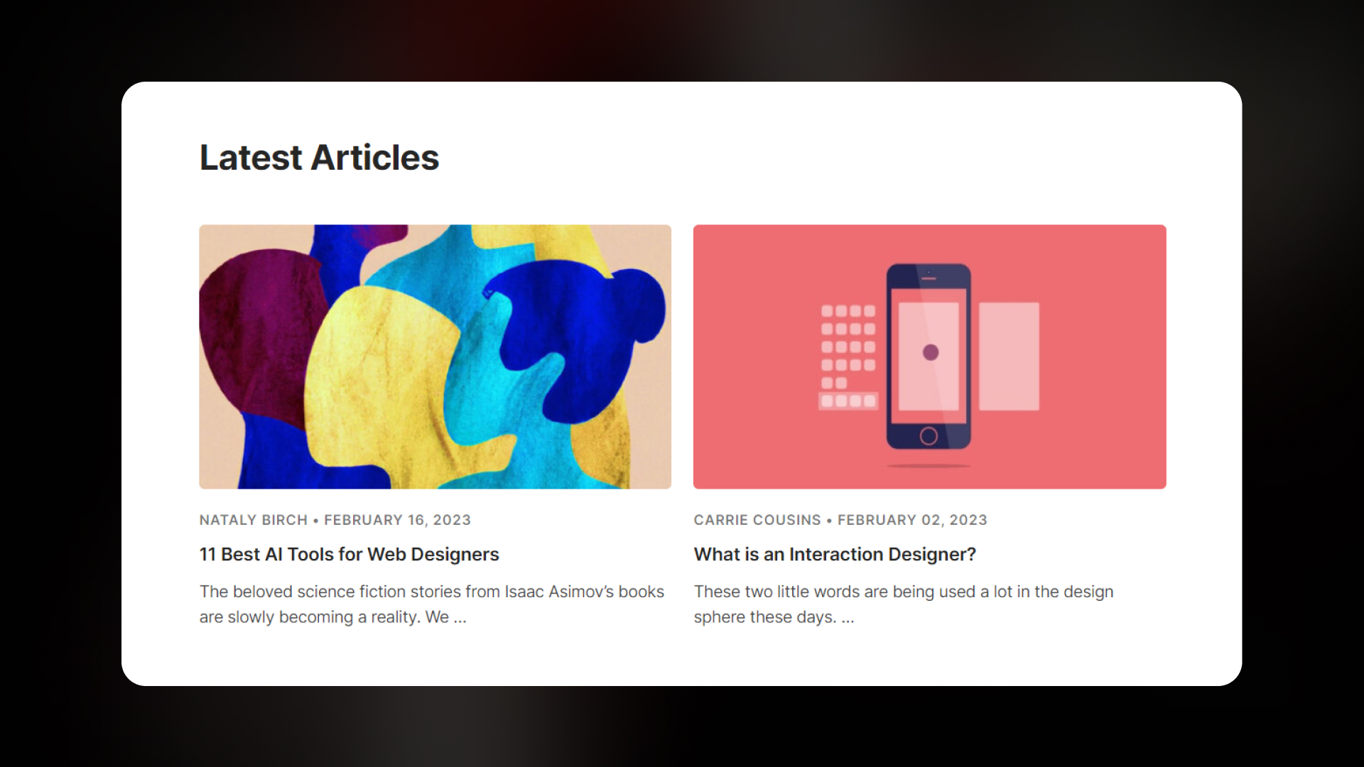 Guest articles on the web-design news site