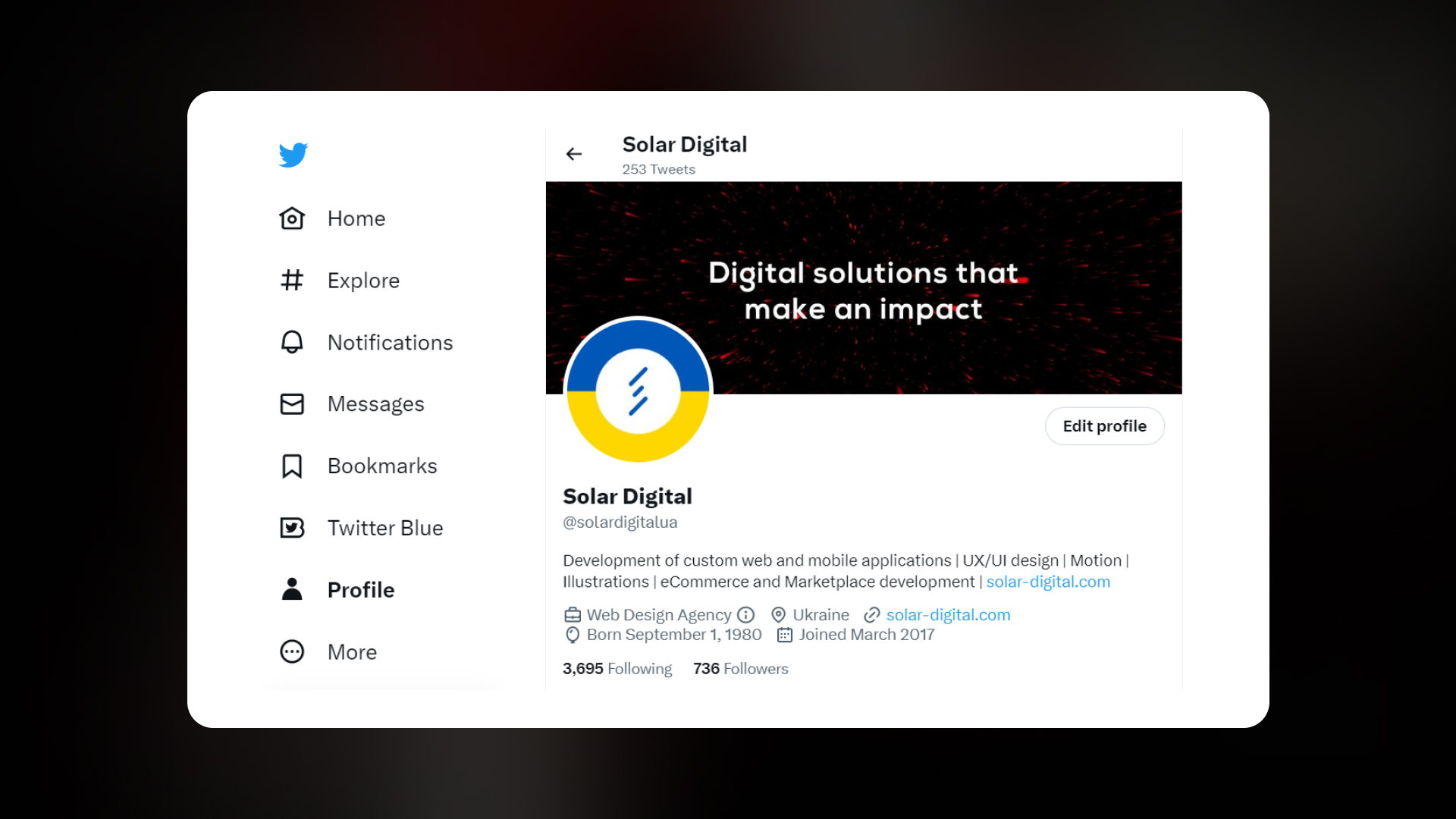 Solar Digital's Twitter Account